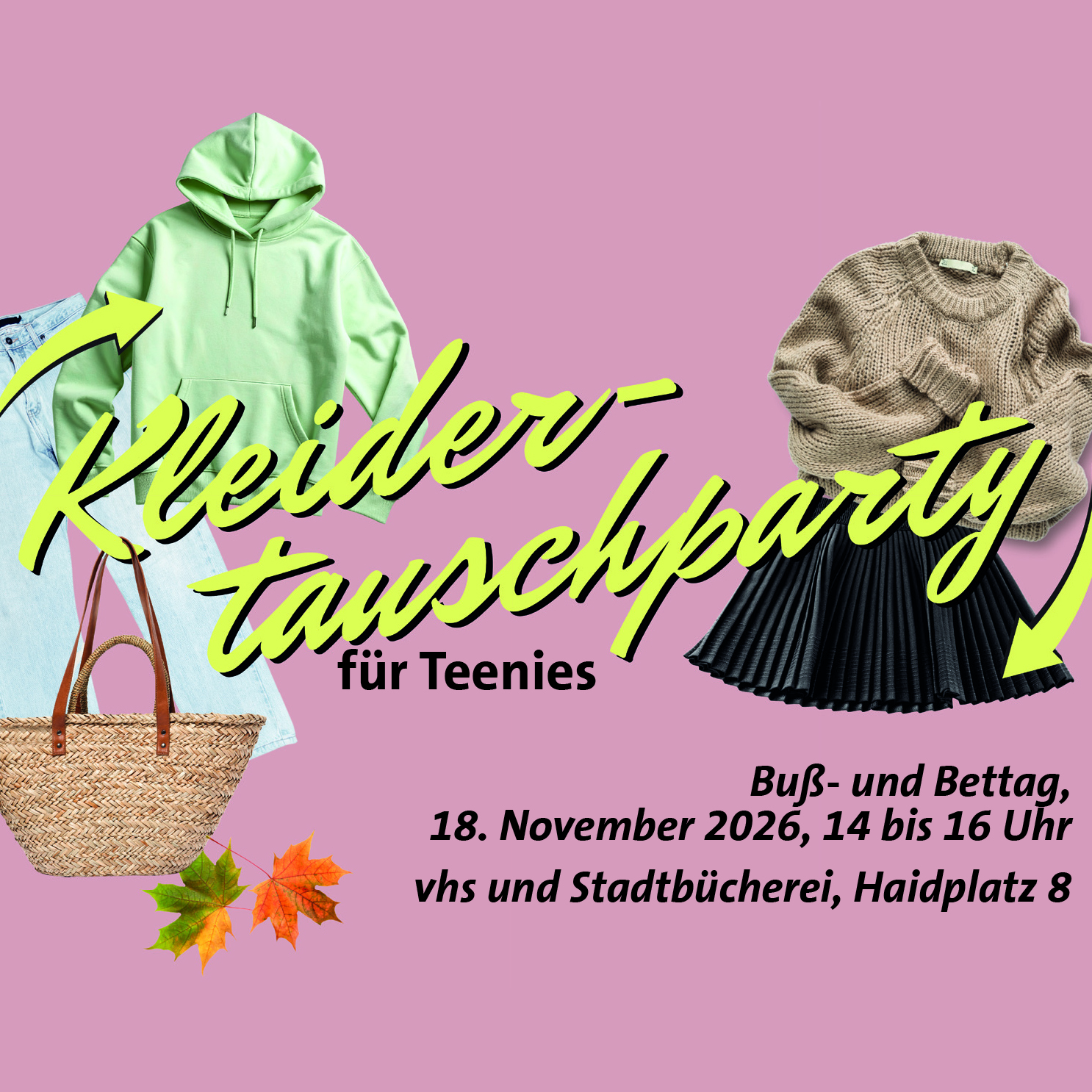 Öffnet die Seite 'Kleidertauschparty für Teenies am Buß- und Bettag'
